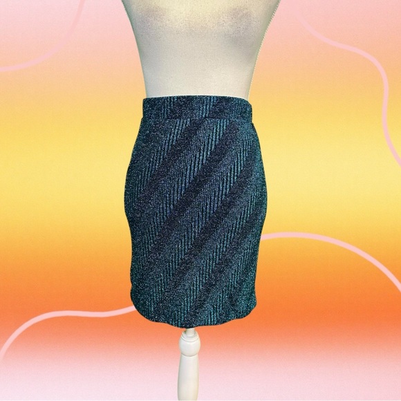 NWT ROTATE Birger Christensen ‘Kristinia’ Striped Skirt in “Crystal Teal” Size 2 - Picture 2 of 16